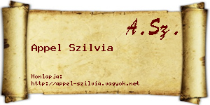 Appel Szilvia névjegykártya