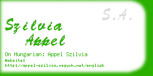 szilvia appel business card